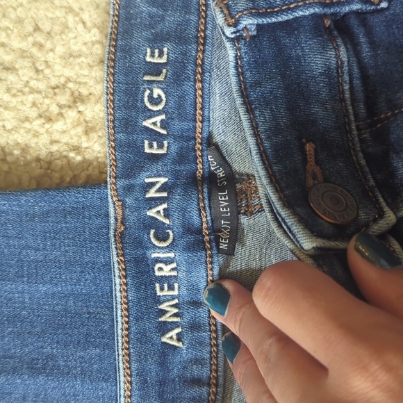 American Eagle Outfitters Highest Rise Legging Crop Jeans Size 14 - Picture 2 of 9